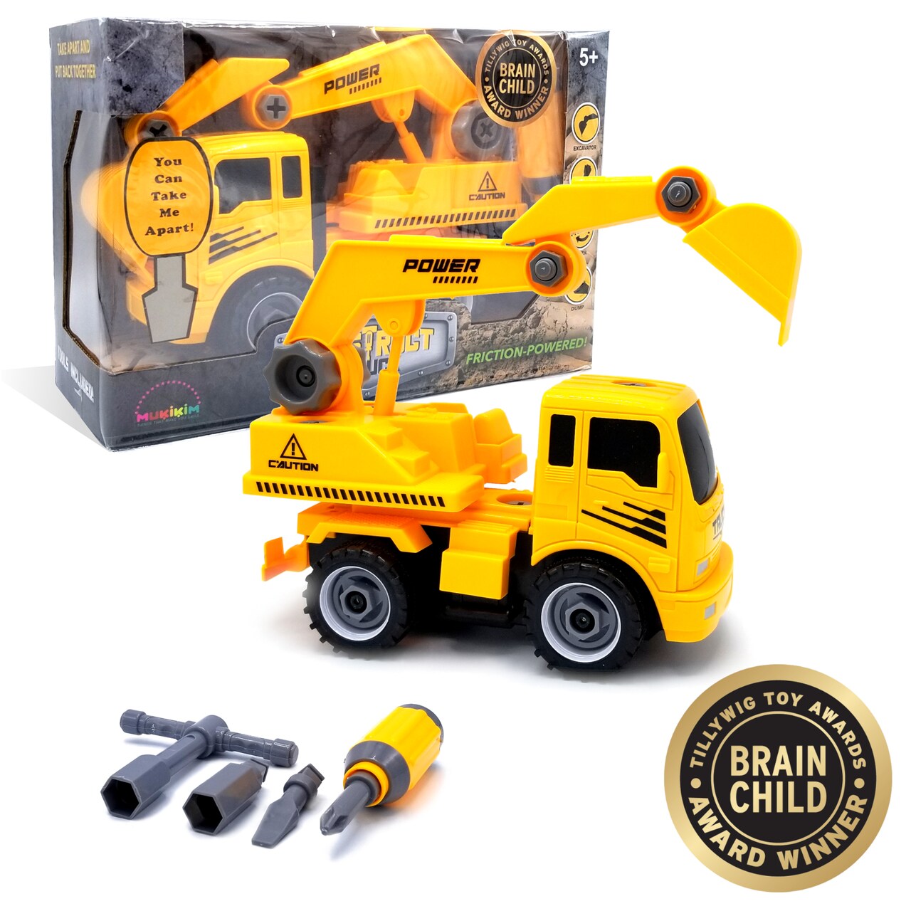 Construct A Truck - Excavator. Take it apart & put it back together + Friction powered(like 2-toys-in-1!) Awesome award winning toy that encourages creativity!